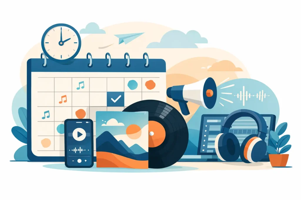 Exemple de calendrier sortie musicale indépendante