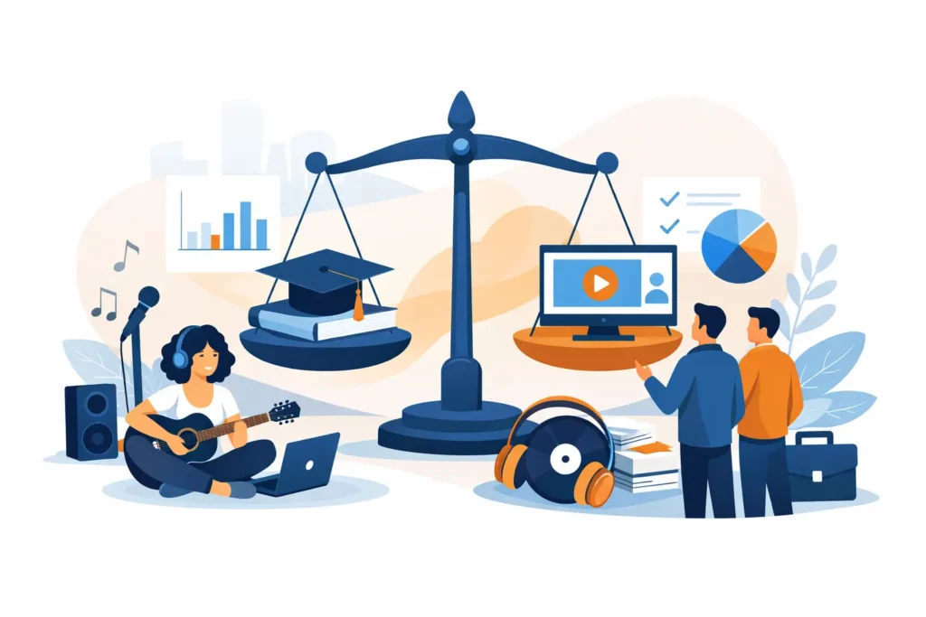 Comparatif formations music business pour artistes